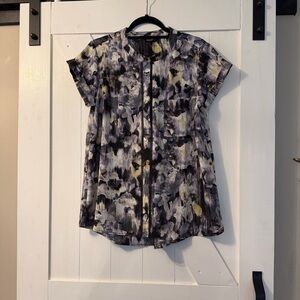Simply Vera Vera Wang Abstract Print Blouse - Black, Gray, Yellow